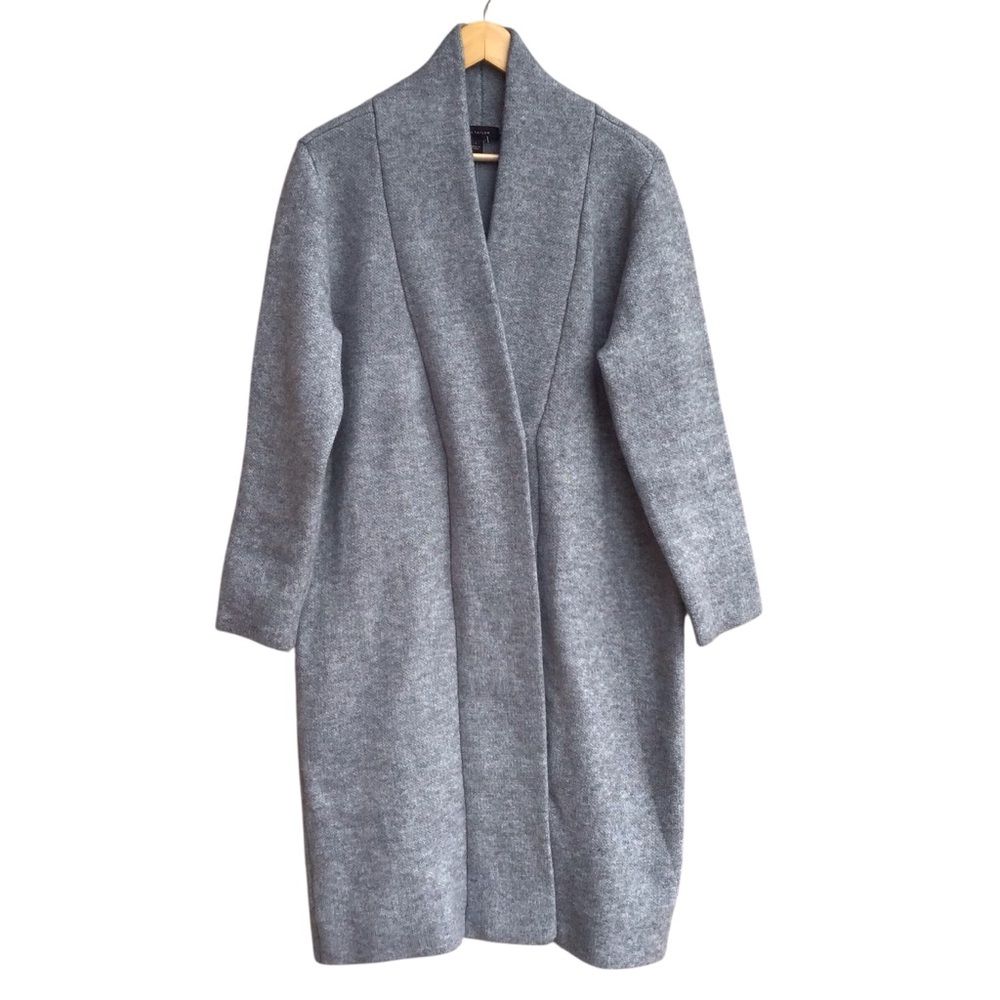 Ann Taylor Gray Mid Length Sweater Coat